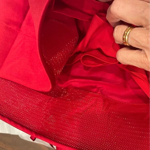 La Femme Strappy Back Satin Ballgown in Deep Red.Size 2 - Picture 9 of 16